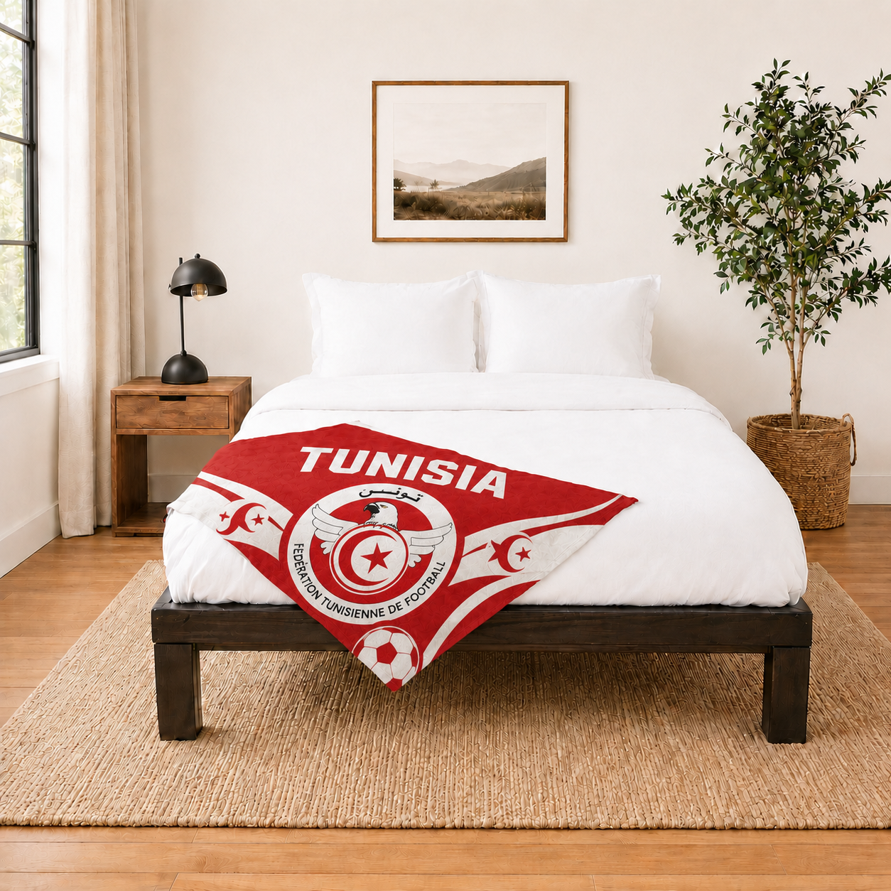 World Cup 2026 Tunisia Soccer Themed Blanket