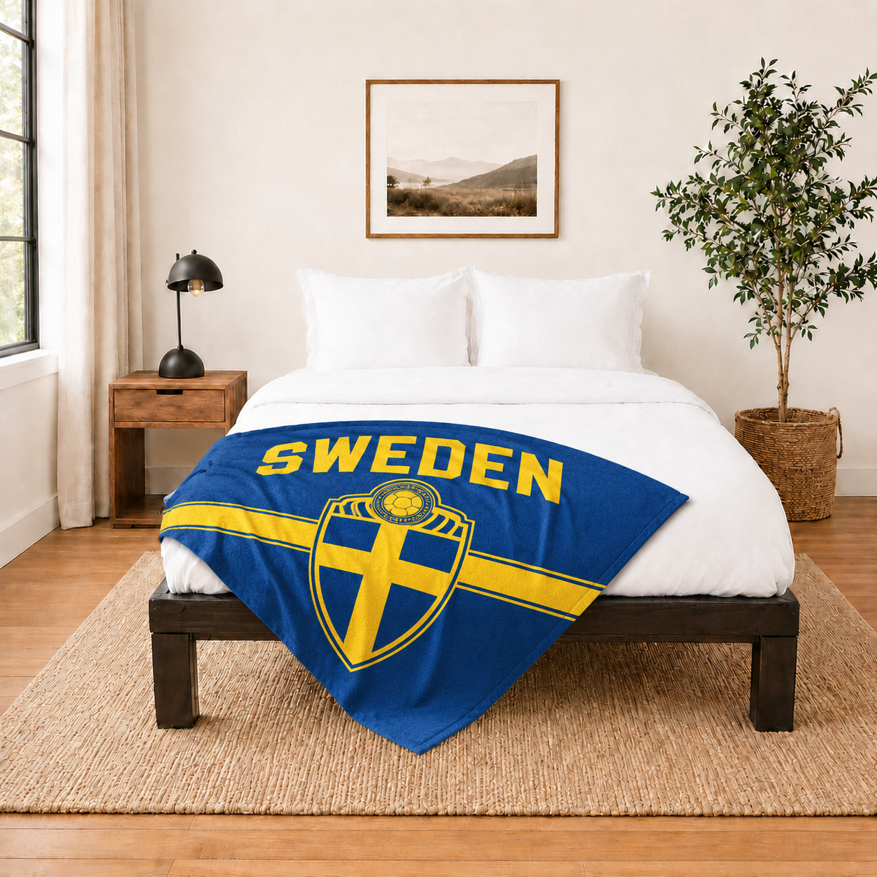 World Cup 2026 Sweden Soccer Themed Blanket