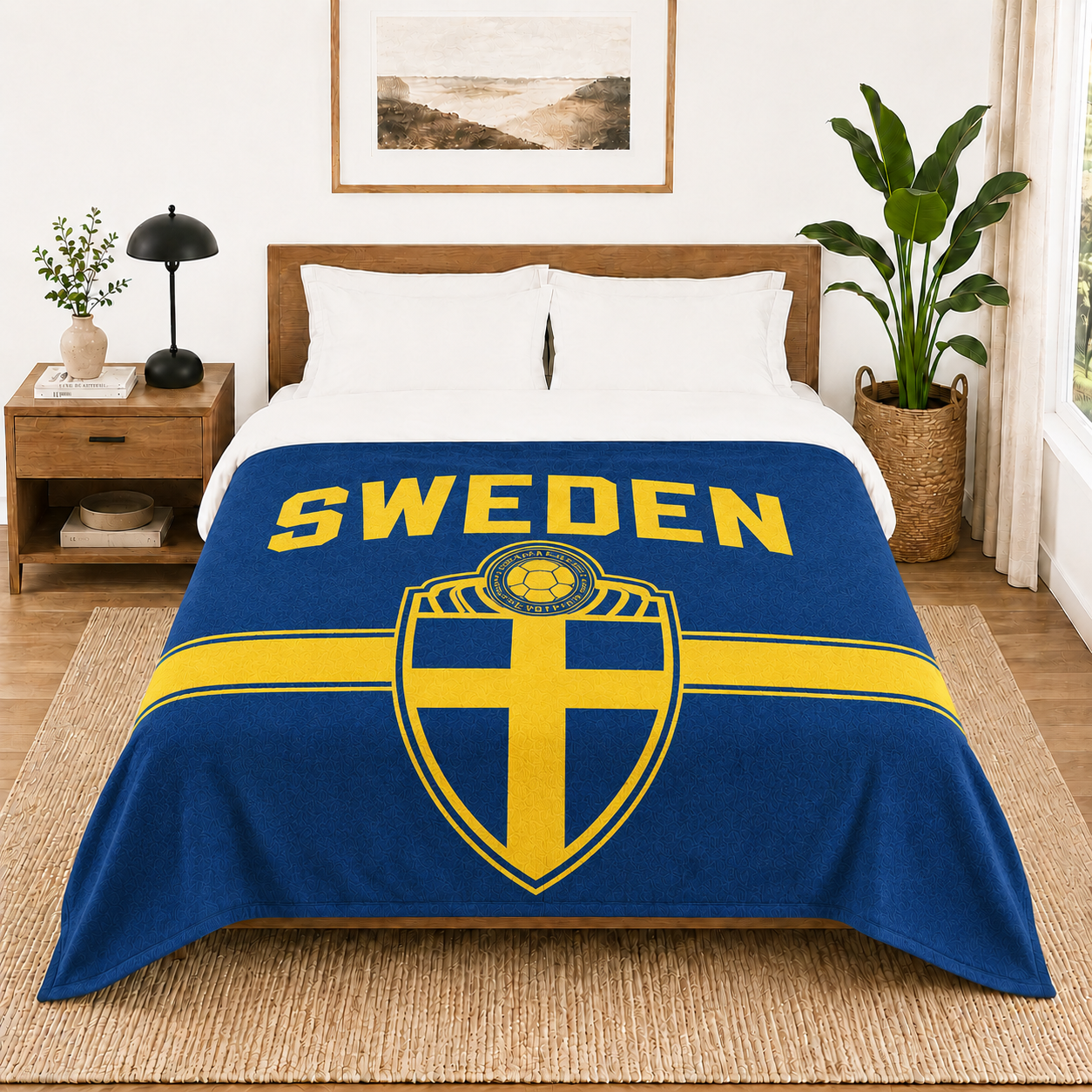 World Cup 2026 Sweden Soccer Themed Blanket
