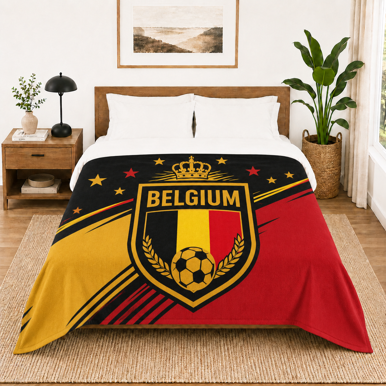 World Cup 2026 Belgium Soccer Themed Blanket