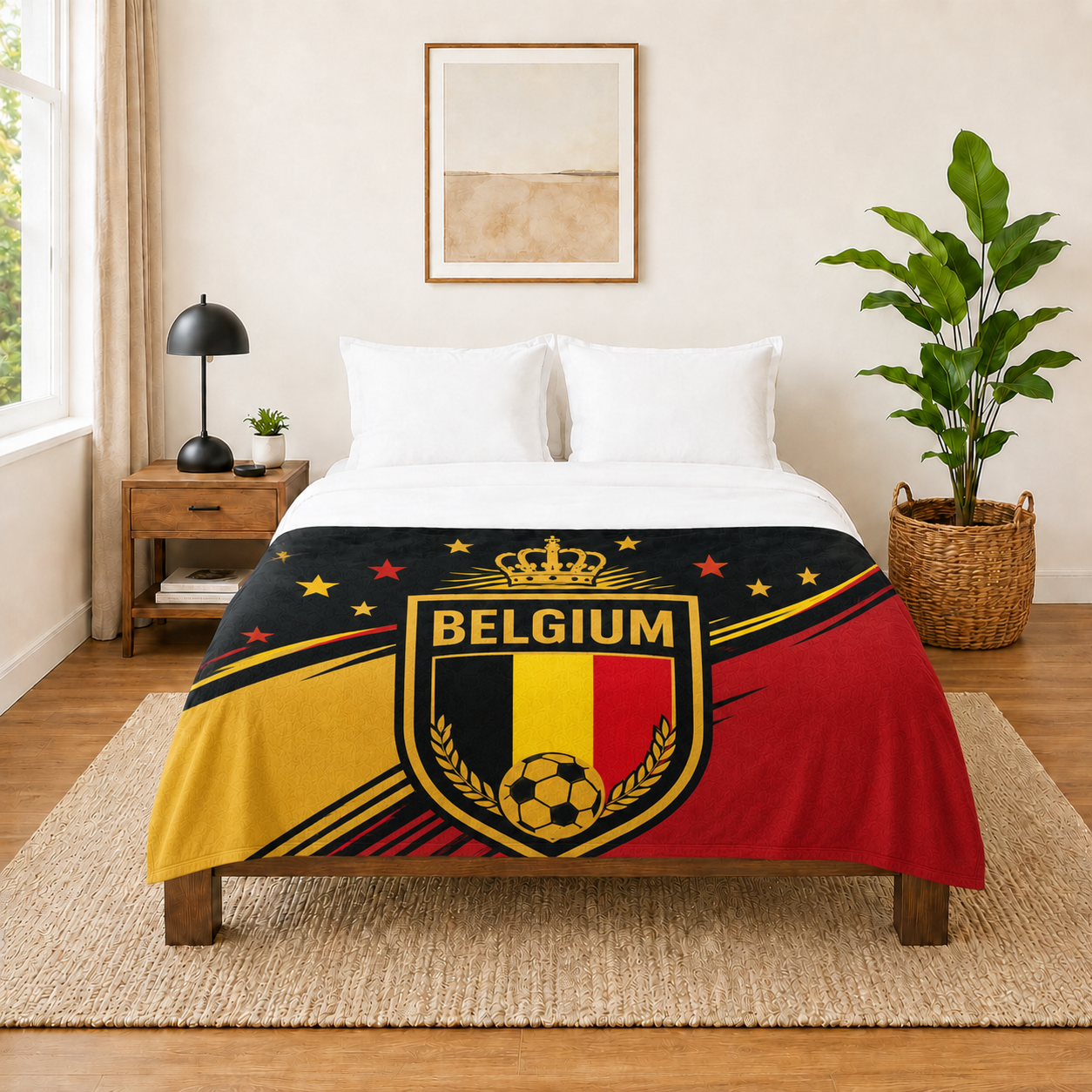 World Cup 2026 Belgium Soccer Themed Blanket