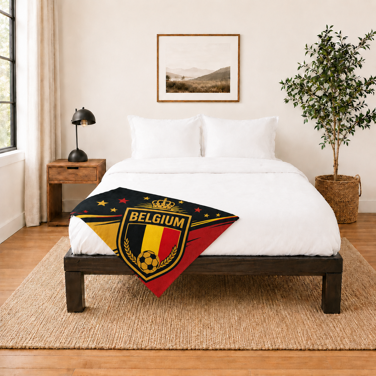 World Cup 2026 Belgium Soccer Themed Blanket