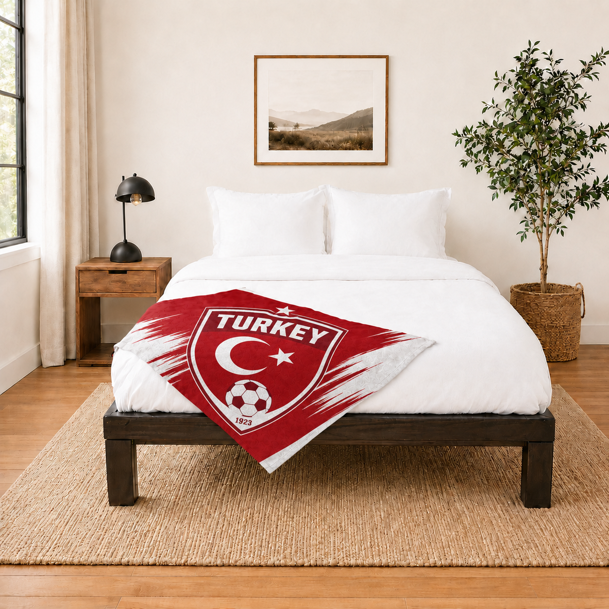 World Cup 2026 Turkey Soccer Themed Blanket