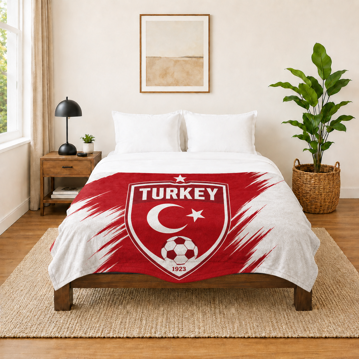 World Cup 2026 Turkey Soccer Themed Blanket