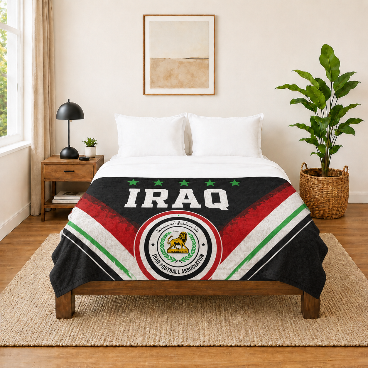 World Cup 2026 Iraq Soccer Themed Blanket