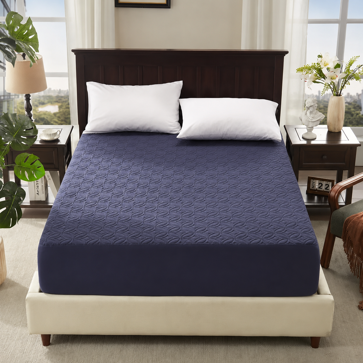 Soft Quilted Deep Pocket Waterproof Fitted Mattress Cover