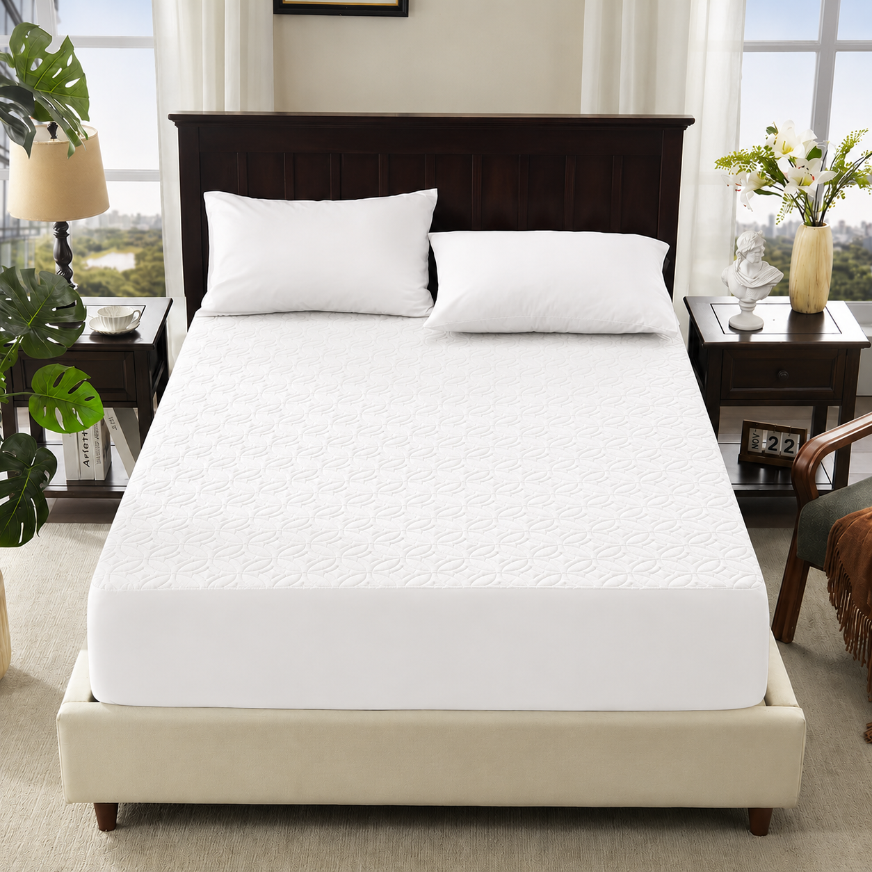 Soft Quilted Deep Pocket Waterproof Fitted Mattress Cover
