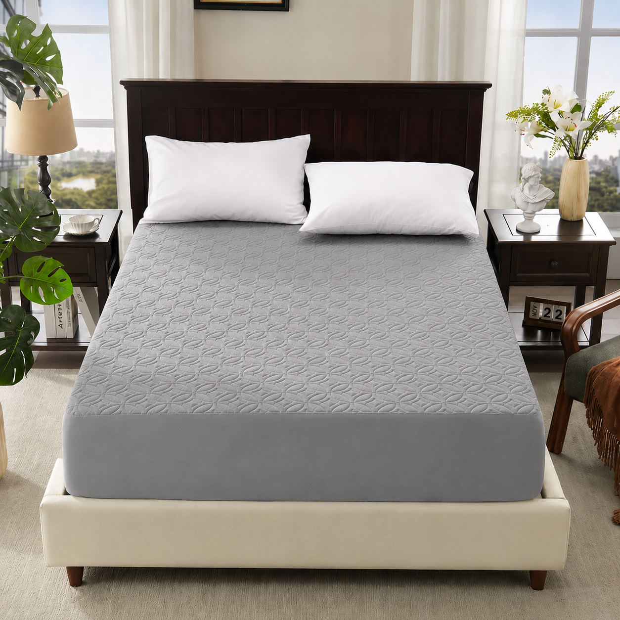 Soft Quilted Deep Pocket Waterproof Fitted Mattress Cover