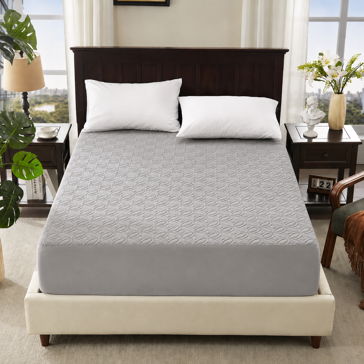 Soft Quilted Deep Pocket Waterproof Fitted Mattress Cover