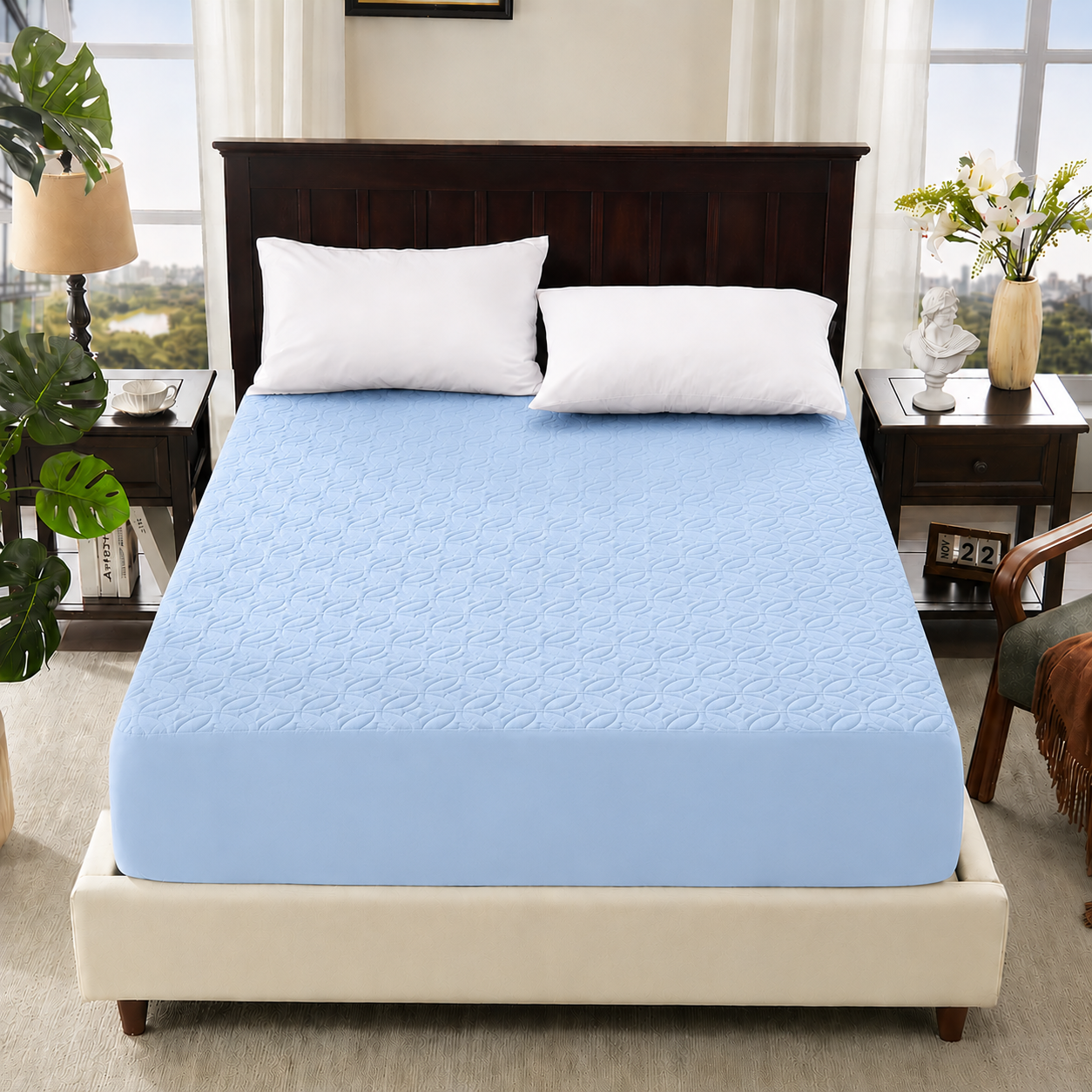 Soft Quilted Deep Pocket Waterproof Fitted Mattress Cover