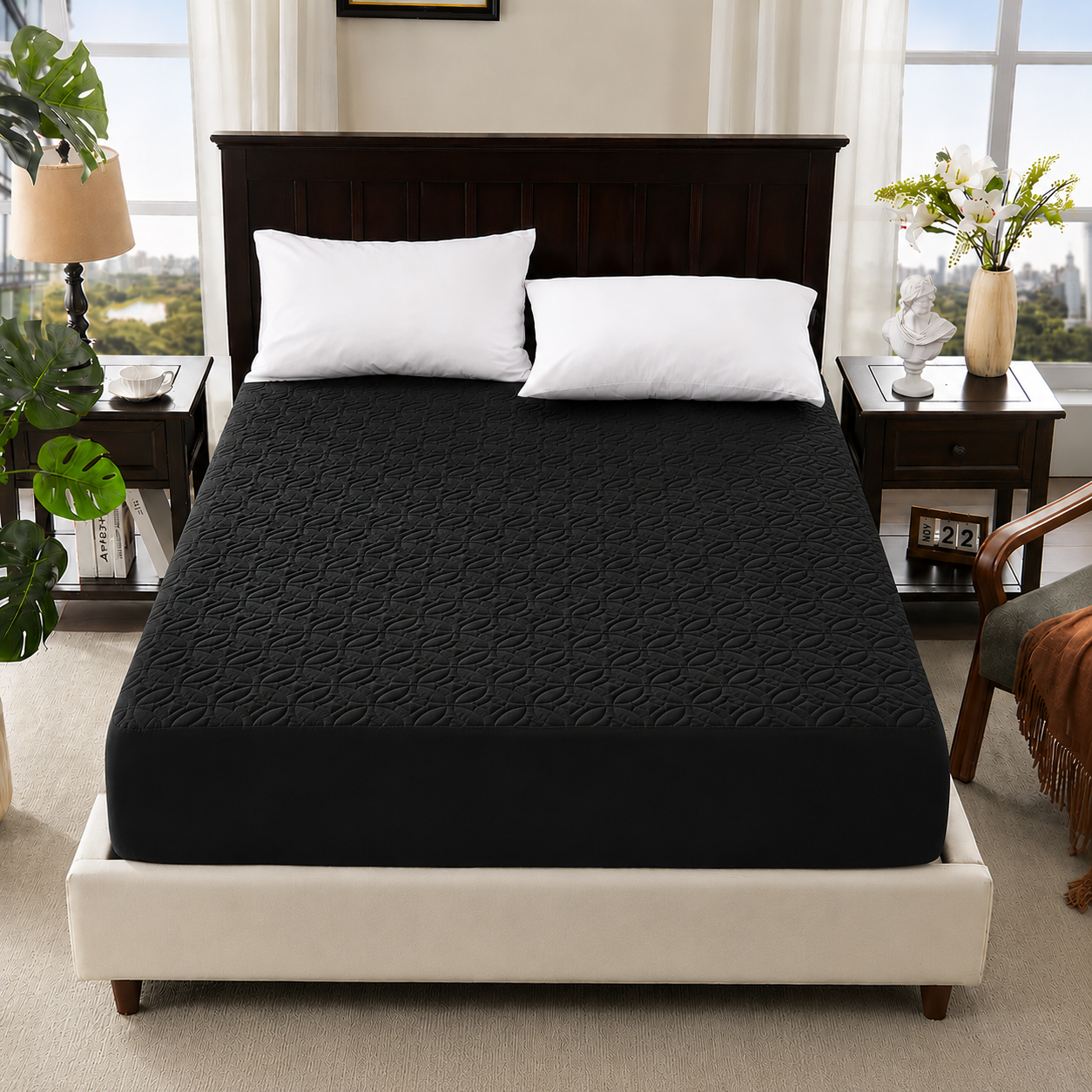 Soft Quilted Deep Pocket Waterproof Fitted Mattress Cover