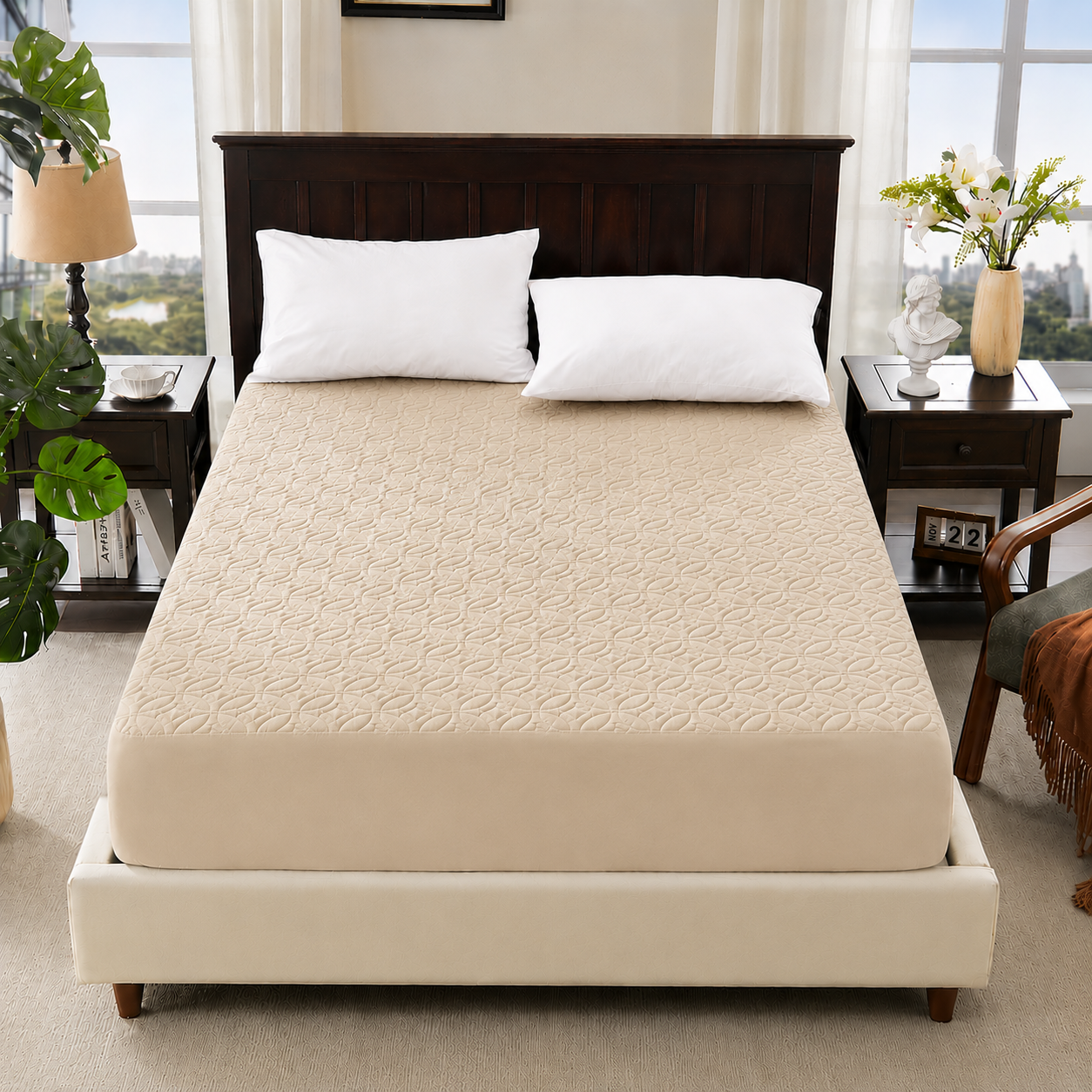 Soft Quilted Deep Pocket Waterproof Fitted Mattress Cover