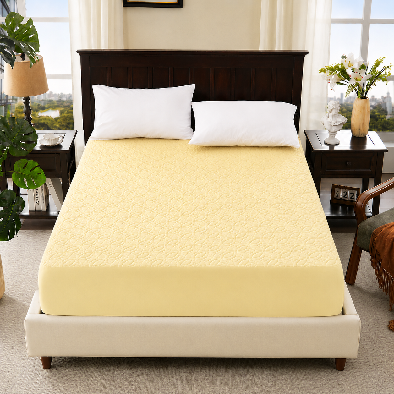 Soft Quilted Deep Pocket Waterproof Fitted Mattress Cover