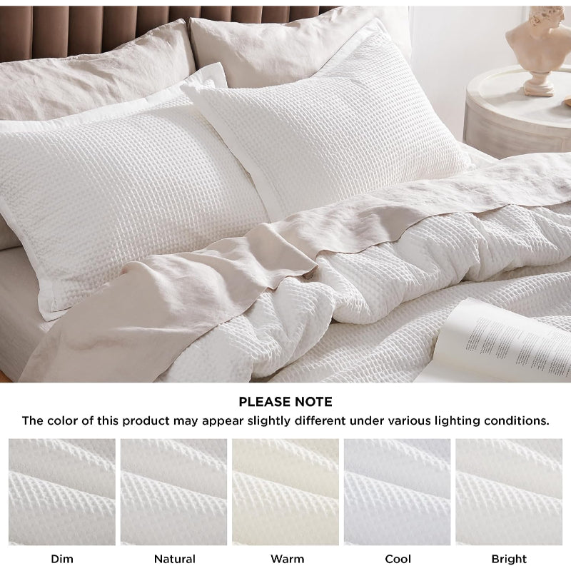 Classic Cotton Waffle Duvet Cover Set