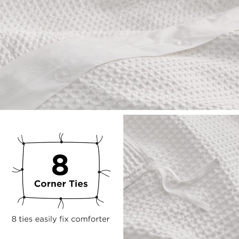 Classic Cotton Waffle Duvet Cover Set