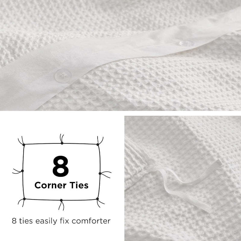 Classic Cotton Waffle Duvet Cover Set
