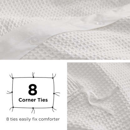 Classic Cotton Waffle Duvet Cover Set