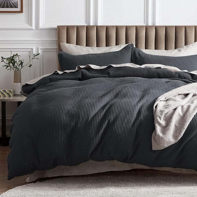 Classic Cotton Waffle Duvet Cover Set