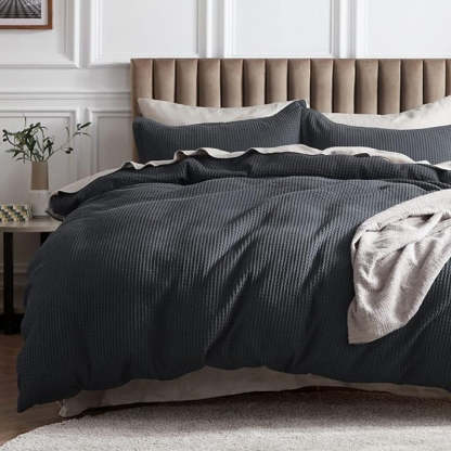 Classic Cotton Waffle Duvet Cover Set