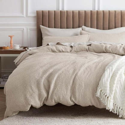 Classic Cotton Waffle Duvet Cover Set