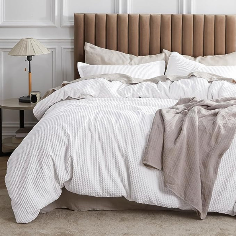 Classic Cotton Waffle Duvet Cover Set