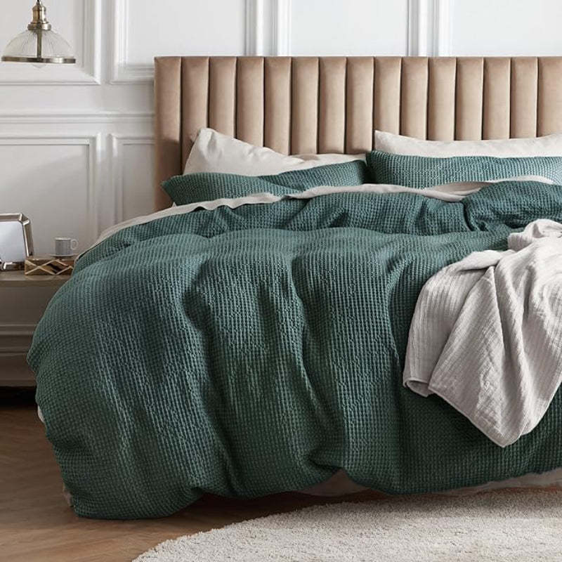 Classic Cotton Waffle Duvet Cover Set