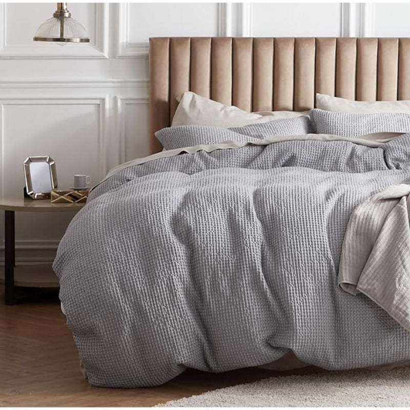 Classic Cotton Waffle Duvet Cover Set