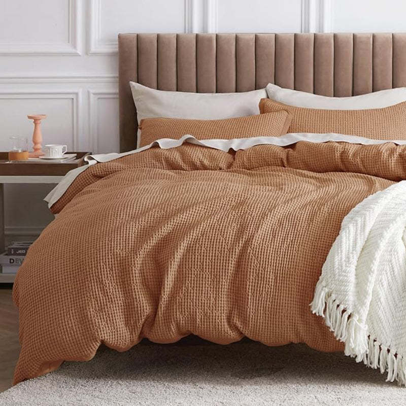 Classic Cotton Waffle Duvet Cover Set