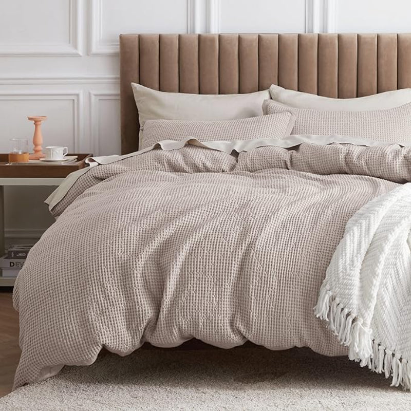 Classic Cotton Waffle Duvet Cover Set