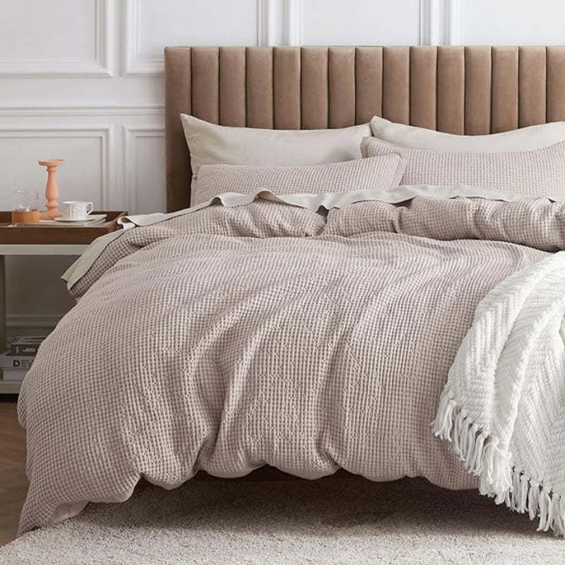 Classic Cotton Waffle Duvet Cover Set