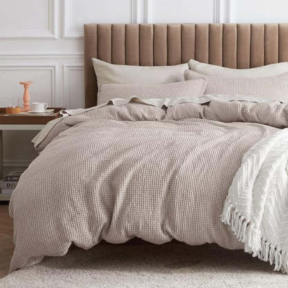 Classic Cotton Waffle Duvet Cover Set