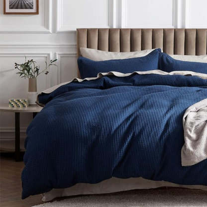 Classic Cotton Waffle Duvet Cover Set