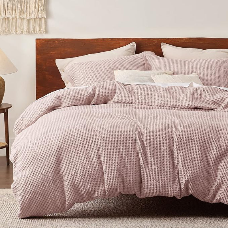 Classic Cotton Waffle Duvet Cover Set