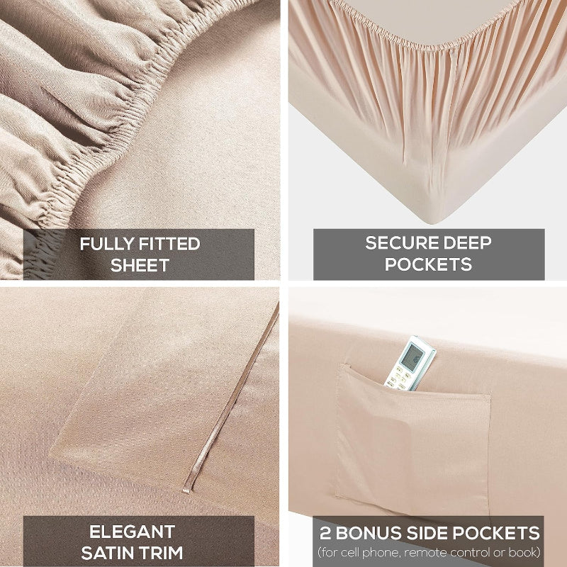 Wrinkle Resistant Deep Pocket Bed Sheets Set
