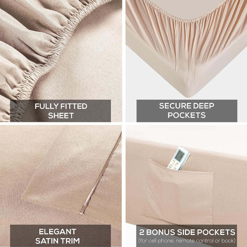 Wrinkle Resistant Deep Pocket Bed Sheets Set