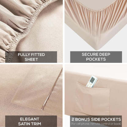 Wrinkle Resistant Deep Pocket Bed Sheets Set