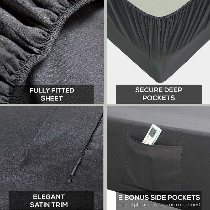 Wrinkle Resistant Deep Pocket Bed Sheets Set