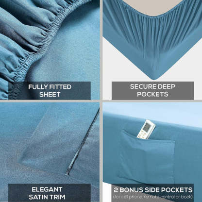 Wrinkle Resistant Deep Pocket Bed Sheets Set