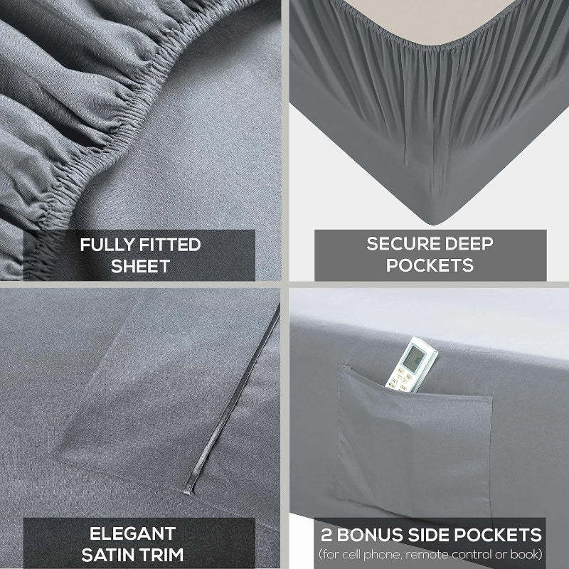 Wrinkle Resistant Deep Pocket Bed Sheets Set