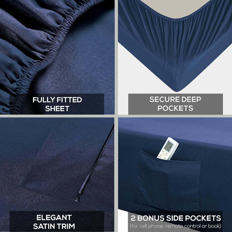 Wrinkle Resistant Deep Pocket Bed Sheets Set