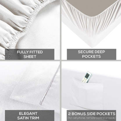 Wrinkle Resistant Deep Pocket Bed Sheets Set