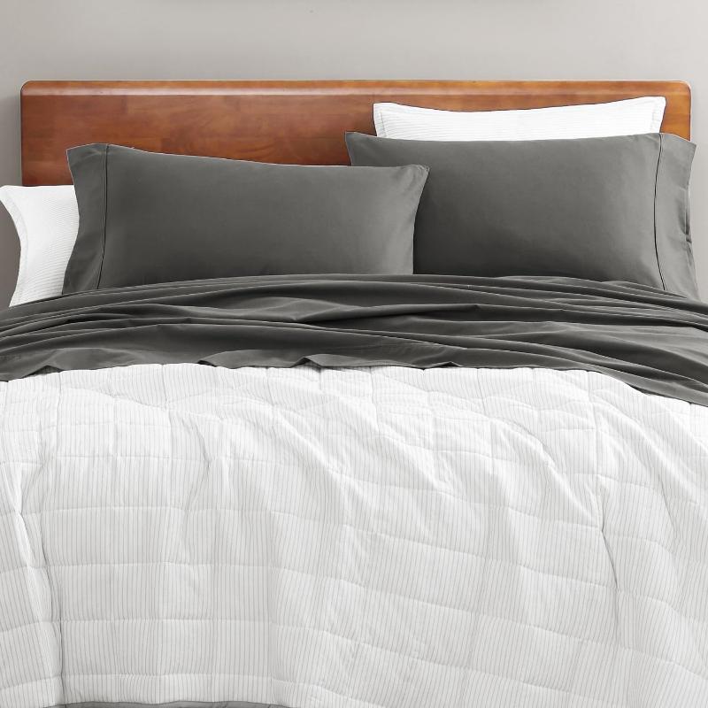 Taupe Organic Cotton Percale Sheet Set