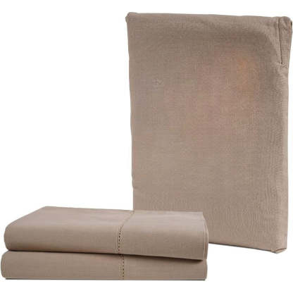 Taupe Organic Cotton Percale Sheet Set