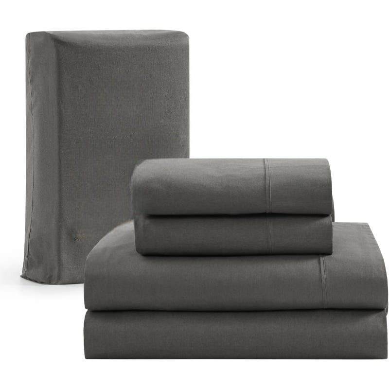 Taupe Organic Cotton Percale Sheet Set