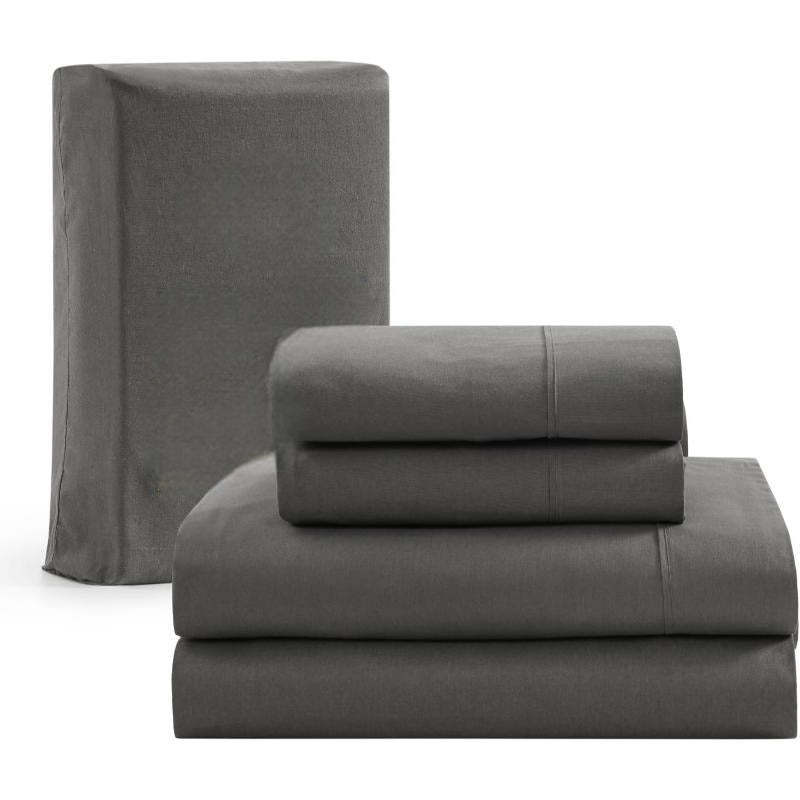 Taupe Organic Cotton Percale Sheet Set