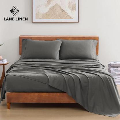 Taupe Organic Cotton Percale Sheet Set