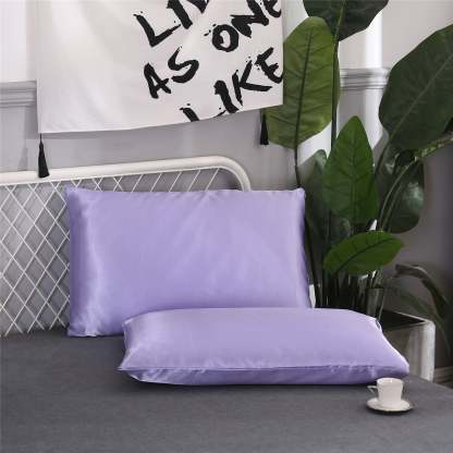 Set Of 2 Satin Silk Pillowcases For Hair And Skin With Envelope Closure