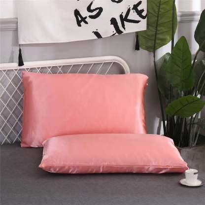 Set Of 2 Satin Silk Pillowcases For Hair And Skin With Envelope Closure