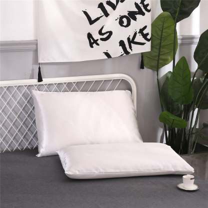 Set Of 2 Satin Silk Pillowcases For Hair And Skin With Envelope Closure