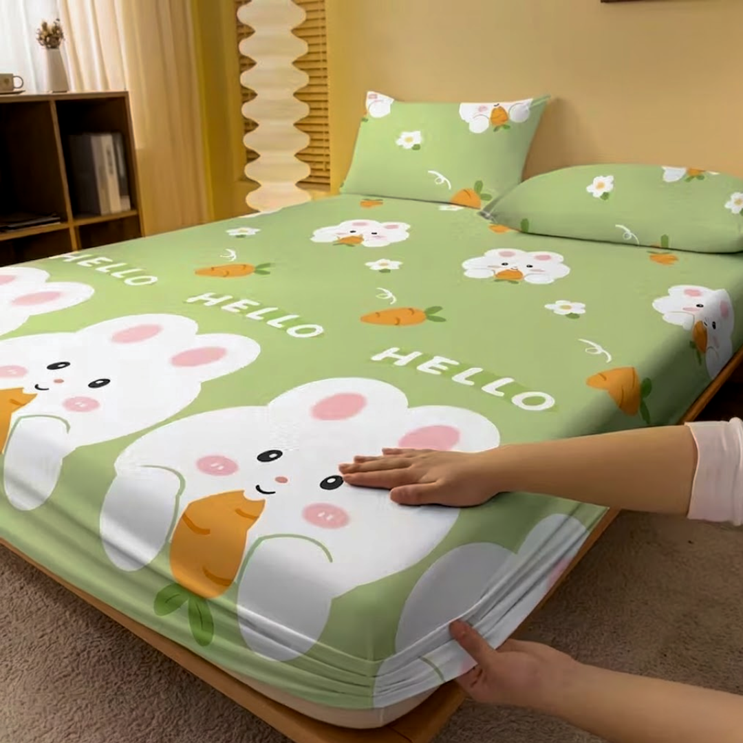 Whimsical Cartoon Rabbit Carrot Pattern Sheet